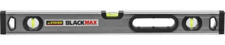Уровень STAYER &quot;PROFESSIONAL&quot; &quot;BlackMax&quot; коробчатый усиленный с ручками, утолщенный особопроч профиль, 0,5мм/м, 3 ампулы, 60см 3475-060 купить в Надыме