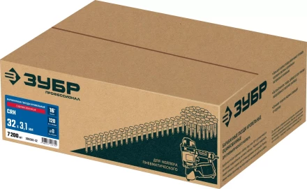 ЗУБР CRN 32 х 3.1 мм, барабанные гвозди кровельные оцинкованные, 7200 шт (305385-32) купить в Надыме