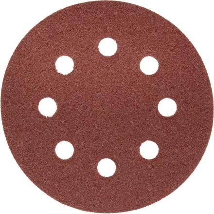 Круг шлифовальный ЗУБР "МАСТЕР" универсальный, из абразивной бумаги на велкро основе, 8 отверстий, Р80, 125мм, 5шт 35562-125-080 купить в Надыме