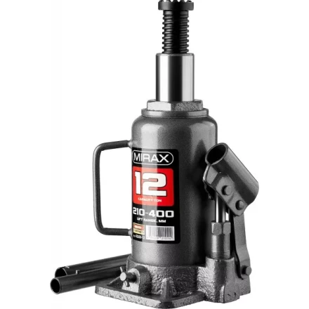 Домкрат гидравлический бутылочный, 12т, 210-400 мм, MIRAX 43260-12 43260-12 купить в Надыме