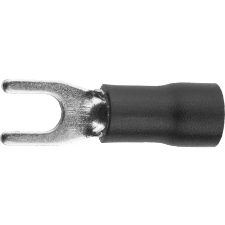 Наконечник СВЕТОЗАР для кабеля, изолированный, с вилкой, черный, вн. d 4,3мм, под болт 6мм, провод 2,5-4мм2, 37А, 10шт 49420-40 купить в Надыме