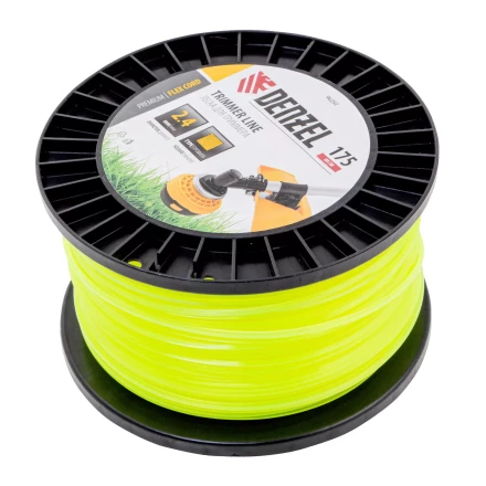 Леска для триммера квадрат Denzel, 2,4мм х 175м, на DIN катушке FLEX CORD, 96292 купить в Надыме