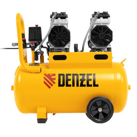 Компрессор безмасляный, малошумный Denzel DLS 1500/50, 1500 ВТ, 2x750, 50 л, 260 л/мин купить в Надыме