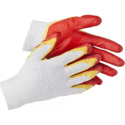 Перчатки STAYER "МASTER" трикотажные, двойная обливная ладонь из латекса, х/б, 13 класс, L-XL 11409-XL купить в Надыме