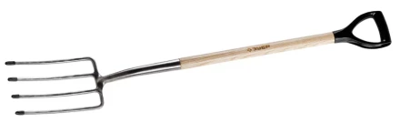 Вилы ЗУБР "ЭКСПЕРТ" садовые из нержавеющей стали, деревянный черенок из ясеня, пластиковая рукоятка, 290х180х1200мм 4-39445 купить в Надыме