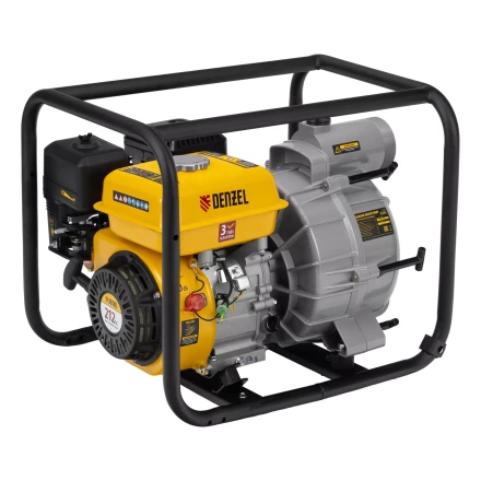 Мотопомпа бензиновая для грязной воды Denzel PX-80D7 99206, 7 л.с., 3", 1300 л/мин, глуб 8 м,напор 30 м купить в Надыме