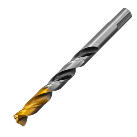 Сверло спиральное по металлу Denzel, 11 x 142мм, Р6М5, Golden Tip, многогранная заточка, 718286 купить в Надыме