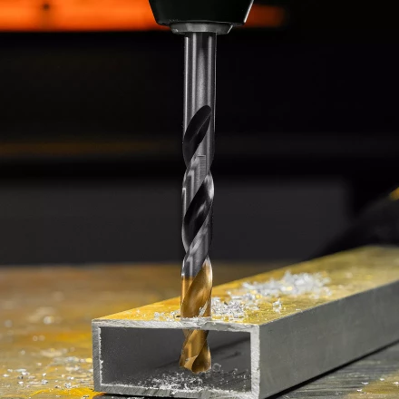 Сверло спиральное по металлу Denzel, 11 x 142мм, Р6М5, Golden Tip, многогранная заточка, 718286 купить в Надыме