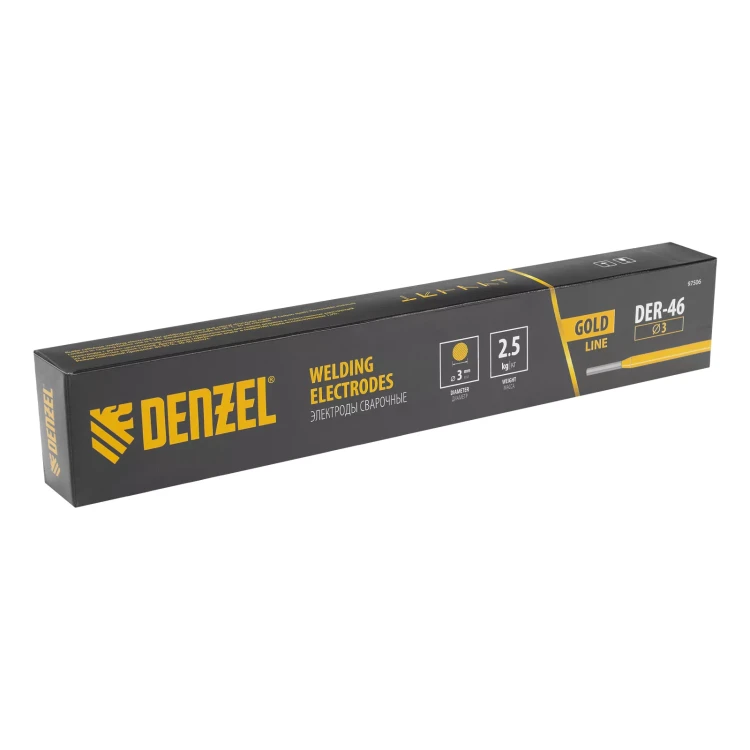 Электроды Denzel DER-46 Goldline, диам. 3 мм, 2,5 кг, рутил-целлюлозное покрытие 97506 купить в Надыме