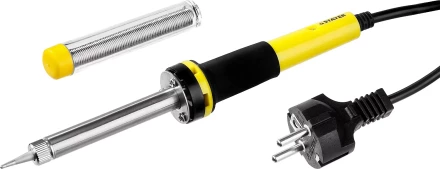 Паяльник PROTerm с двухкомпонентной рукояткой, в комплекте с припоем и подставкой, жало - конус, STAYER Professional 55300-40, 40 Вт 55300-40 купить в Надыме