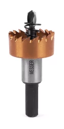 HSS-TiN коронка MESSER  27мм с центр. сверлом и толкающей пружиной для  лист. материала  до 2 мм ц/х