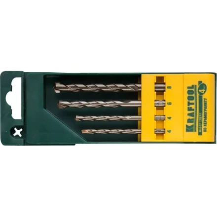 Набор KRAFTOOL "EXPERT" Сверла по керамограниту, цилиндрический хвостовик, в боксе, 4шт 29170-H4 купить в Надыме