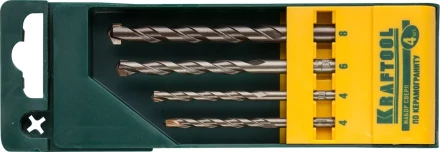 Набор KRAFTOOL "EXPERT" Сверла по керамограниту, цилиндрический хвостовик, в боксе, 4шт 29170-H4 купить в Надыме