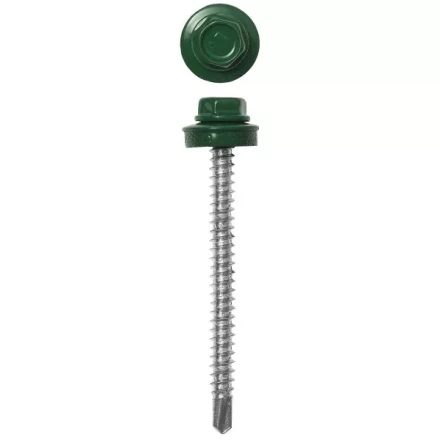 Саморезы ЗУБР окраш., RAL 6002 зелен. лист, для крепл. кров. матер. к дерев. обреш., 4.8x38мм, 1600шт 4-300310-48-038-6002 купить в Надыме