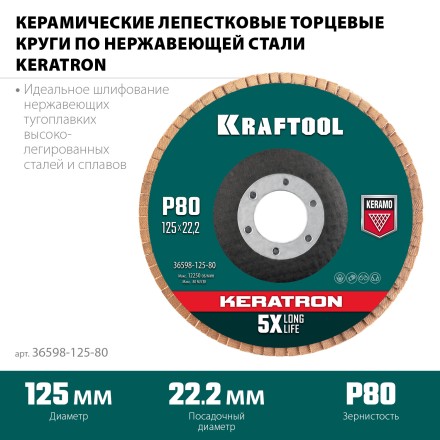 Круги лепестковые керамические торцевые 36598-125-80 купить в Надыме