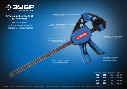 Струбцина ЗУБР ЭКСПЕРТ пистолетная серия ПРОФЕССИОНАЛ купить в Надыме
