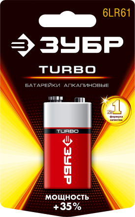 Батарейки TURBO алкалиновые 6LR61(крона) 9 В серия Без серии купить в Надыме