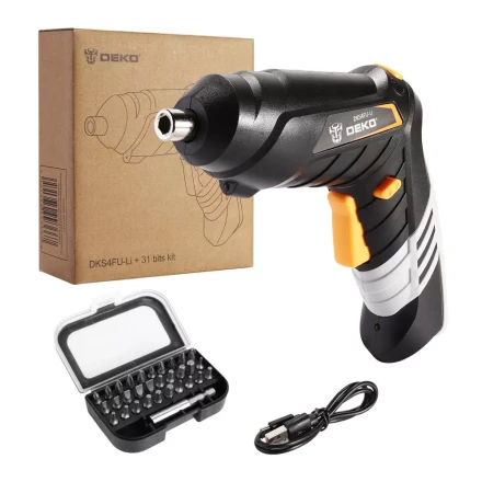 Отвертка аккумуляторная DEKO DKS4FU-Li + набор инструментов 31 предмет, 063-4151 купить в Надыме