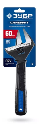 ЗУБР СлимФит, 300 / 60 мм, разводной ключ, ПРОФЕССИОНАЛ (27245-30) купить в Надыме