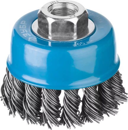 ЗУБР "ПРОФЕССИОНАЛ". Щетка чашечная для УШМ, плетеные пучки стальной проволоки 0,8мм, 65ммхМ14 35277-065_z02 купить в Надыме