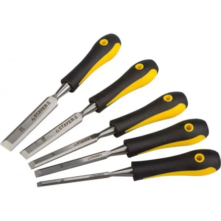 Набор стамесок с двухкомпонентными ручками, 6/10/12/16/20мм, 5шт, STAYER Profi 18205-H5 купить в Надыме