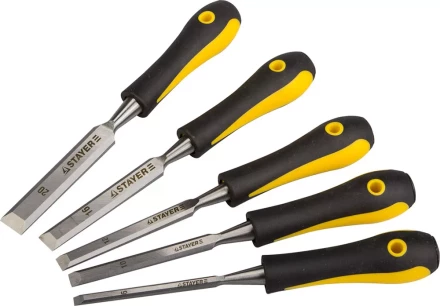 Набор стамесок с двухкомпонентными ручками, 6/10/12/16/20мм, 5шт, STAYER Profi 18205-H5 купить в Надыме