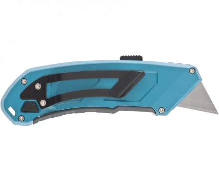 Нож 130 мм алюм. корпус выдв. трапец. лезвие 18 мм SK-5 клипса для ремня + 4 лезвия GROSS 78899 купить в Надыме