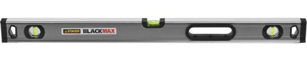 Уровень STAYER &quot;PROFESSIONAL&quot; &quot;BlackMax&quot; коробчатый усиленный с ручками, утолщенный особопроч профиль, 0,5мм/м, 3 ампулы, 80см 3475-080 купить в Надыме