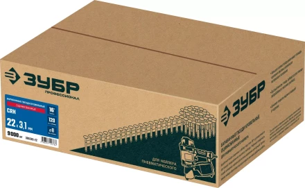 ЗУБР CRN 22 х 3.1 мм, барабанные гвозди кровельные оцинкованные, 9000 шт (305385-22) купить в Надыме