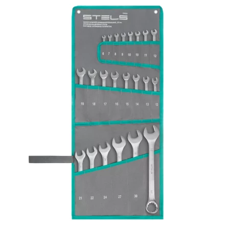Набор ключей комбинированных Stels 15423, 6-32 мм, 22 шт, CrV, матовый хром купить в Надыме