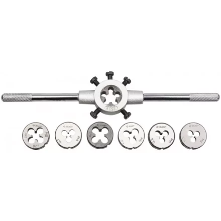 Набор ЗУБР "МАСТЕР" с металлорежущим инструментом, плашки М3-М12, плашкодержатель, - на карточке, 8 предметов 28128-H8 купить в Надыме