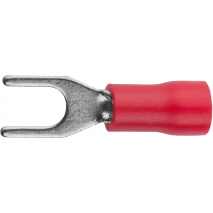 Наконечник СВЕТОЗАР для кабеля,изолированный,с вилкой,красный,вн. d 4,3мм,под болт 6мм,провод 0,5-1,5мм2,19А,10шт 49420-15 купить в Надыме