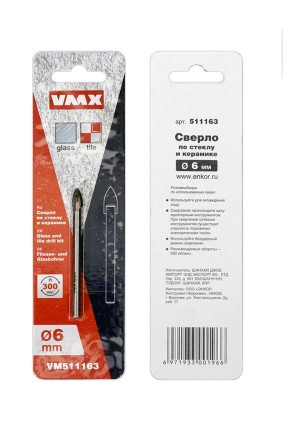 Сверло по по стеклу и керамике 6 мм VMX 511163 купить в Надыме