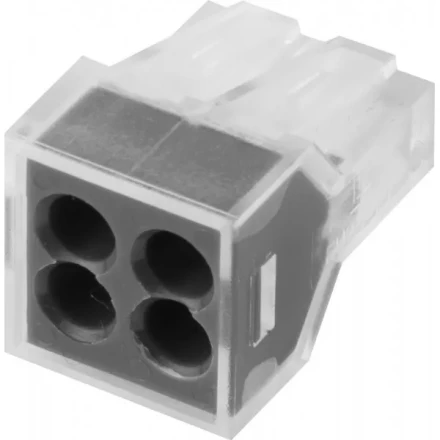 Клемма СВЕТОЗАР соединительная, 4-х проводная, 400В, 24А, 0,75-2,5мм2, 2шт 49170-4 купить в Надыме