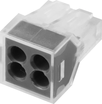 Клемма СВЕТОЗАР соединительная, 4-х проводная, 400В, 24А, 0,75-2,5мм2, 2шт 49170-4 купить в Надыме