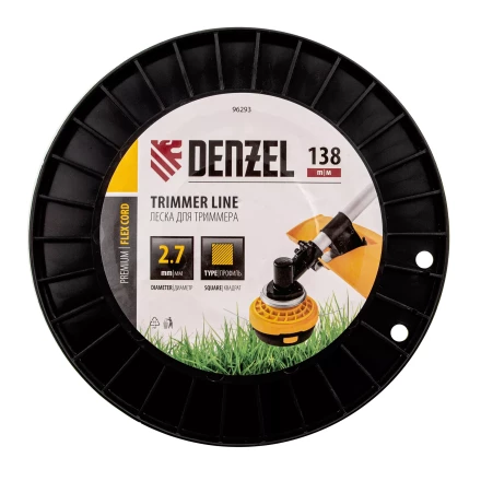 Леска для триммера квадрат Denzel, 2,7м х 138м, на DIN катушке FLEX CORD, 96293 купить в Надыме