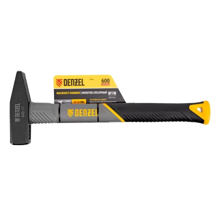 Молоток слесарный, 600 г Denzel, кованый, фибергласовая рукоятка c TPR покрытием, 10486 купить в Надыме