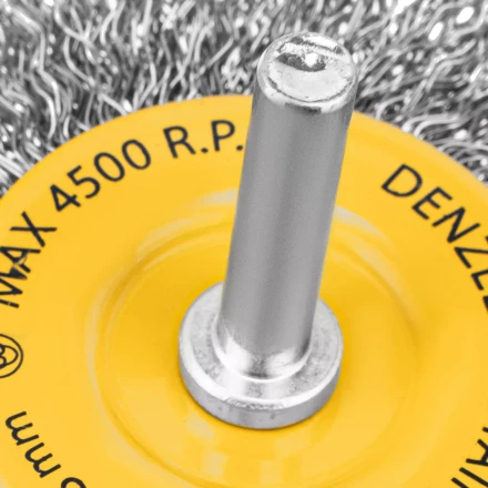 Щетка для дрели, 75 мм, Плоская, со шпилькой, нержавеющая витая проволока Denzel 744603 купить в Надыме