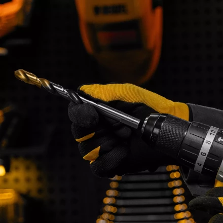 Сверло спиральное по металлу Denzel 12 x 151мм, Р6М5, Golden Tip, многогранная заточка, 718287 купить в Надыме