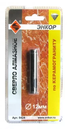 Сверло алмазное по керамограниту ф 12 мм мокр. рез Энкор 9424 купить в Надыме