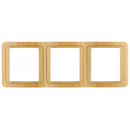 Панель СВЕТОЗАР "ГАММА" накладная, вертикальная, цвет ольха, 3 гнезда SV-54149-A купить в Надыме