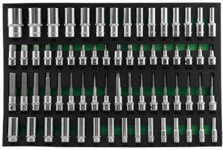 Набор головок торцевых глубоких 3/8&quot; 1/2&quot;DR  насадки с вставками 1/2&quot;DR 66предметов  EVAложемент Jonnesway  S04HD4366SV 49276 купить в Надыме