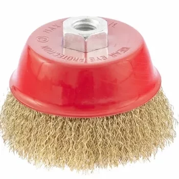 Щетка для УШМ 65 мм М14 "чашка" латунированная витая проволока  MATRIX 74603 купить в Надыме