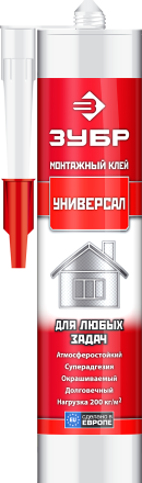 Универсальный монтажный клей ЗУБР ЭКСПЕРТ белый 300 мл 41331 купить в Надыме