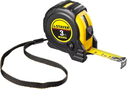 Рулетка STAYER "PROFI" "MARS", обрезиненный корпус, утолщенное полотно, 3мх16мм 34131-03_z01 купить в Надыме