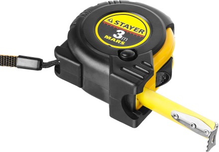 Рулетка STAYER &quot;PROFI&quot; &quot;MARS&quot;, обрезиненный корпус, утолщенное полотно, 3мх16мм 34131-03_z01 купить в Надыме
