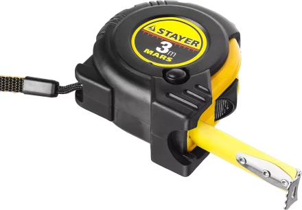 Рулетка STAYER "PROFI" "MARS", обрезиненный корпус, утолщенное полотно, 3мх16мм 34131-03_z01 купить в Надыме