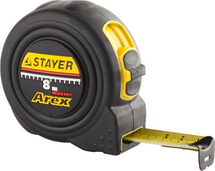 Рулетка STAYER &quot;PROFI&quot; &quot;AREX&quot;, двухкомпонентный противоударный корпус, упрочненное полотно, 8м/25мм 3410-08_z01 купить в Надыме