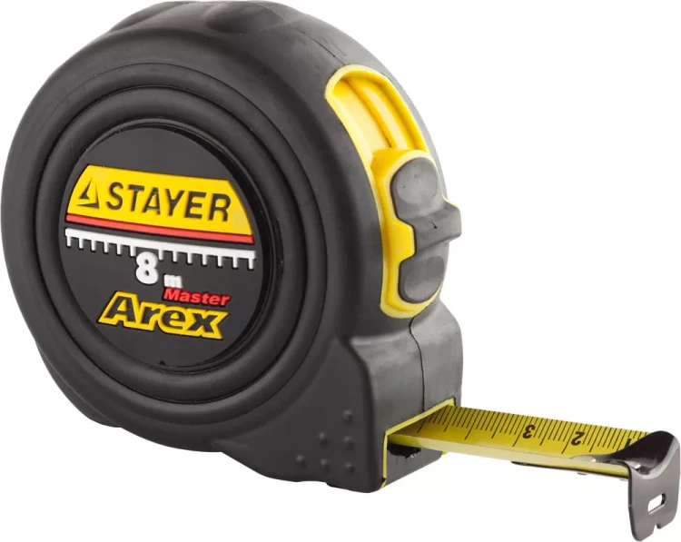 Рулетка STAYER "PROFI" "AREX", двухкомпонентный противоударный корпус, упрочненное полотно, 8м/25мм 3410-08_z01 купить в Надыме