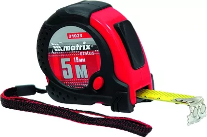 Рулетка Status magnet fixation 3 м х 16 мм обрезиненный корпус зацеп с магнитом  MATRIX 31019 купить в Надыме